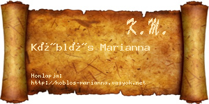 Köblös Marianna névjegykártya