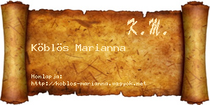 Köblös Marianna névjegykártya